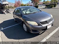 Toyota Corolla after delivery to Vallejo,  CA 94591
