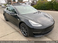 Tesla Model 3 car shipping from Raleigh, NC 27615 to Sacramento, CA 95828 - successfully delivered
