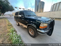 Ford Bronco auto transport pickup in Austin, Texas before shipping to Pittsford, New York