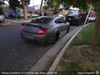 Bentley Continental GT auto transport pickup in San Jose, California before shipping to Lakeway, Texas