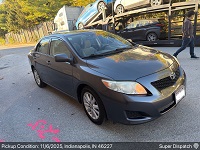 Toyota Corolla before delivery from Indianapolis,  IN 46217 to Vallejo,  CA 94591